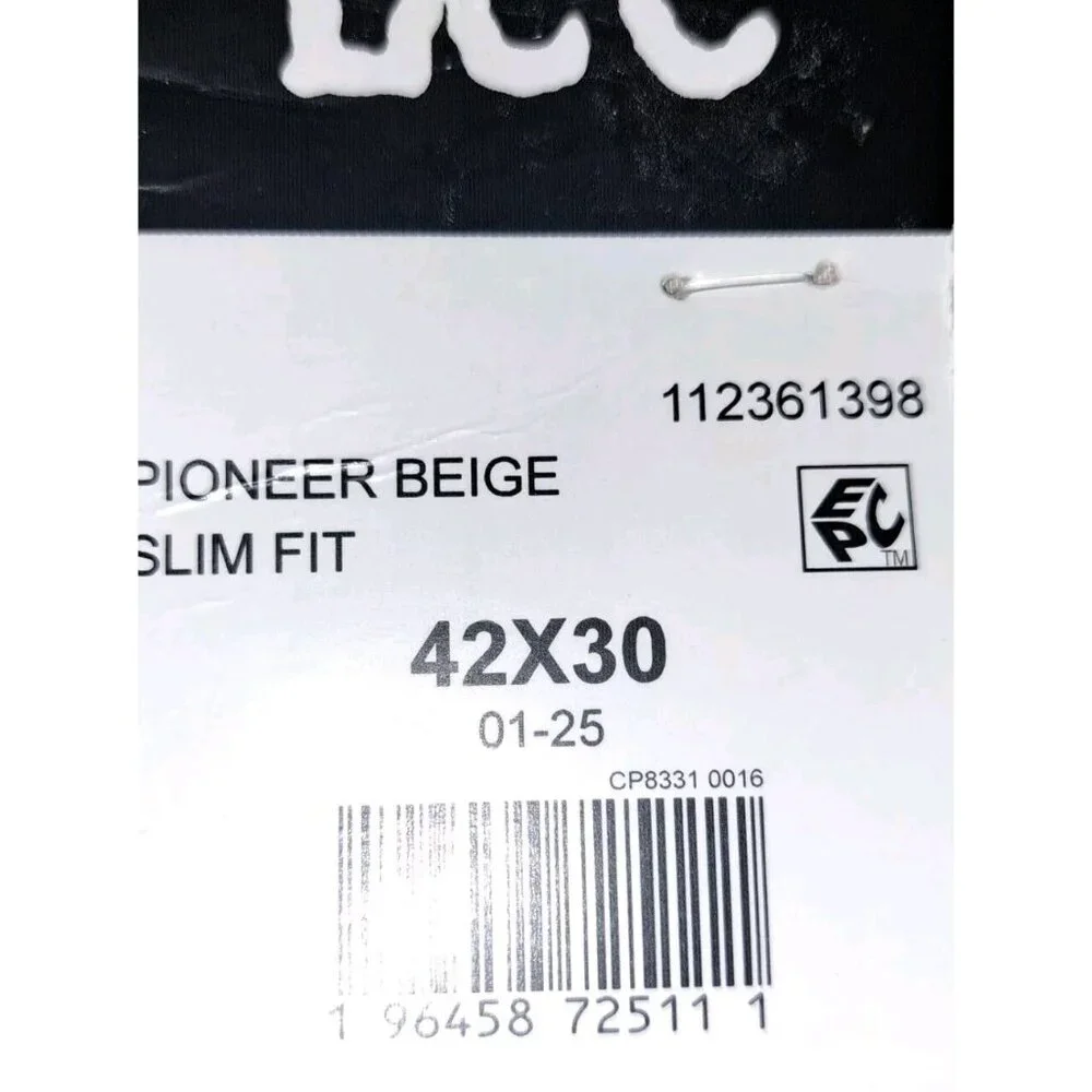 Lee NEW Men's Beige Active Stretch Motion Flex Slim Straight Pants 42x30